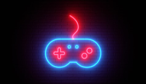 neon lights in shape of game controller